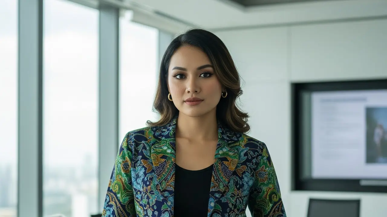 Blazer Batik Jumputan Lengan Lonceng