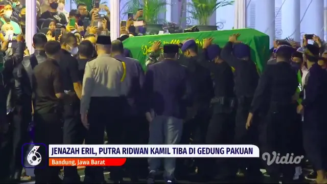 Situasi Kedatangan Jenazah Eril di Gedung Pakuan Bandung. (Vidio.com/SCTV)