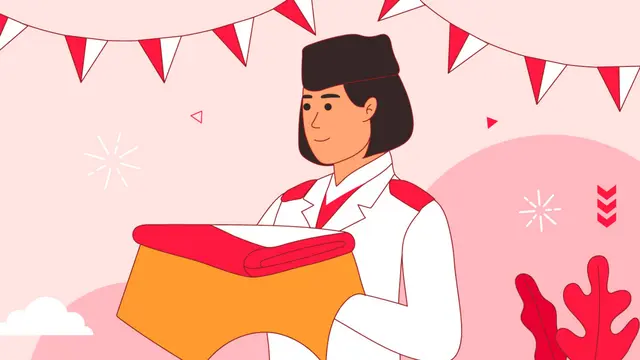 Ilustrasi Paskibraka, upacara bendera