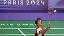 Anthony Sinisuka Ginting berhasil memetik kemenangan pada penampilan perdana di bulu tangkis Olimpiade 2024. (Arun SANKAR/AFP)