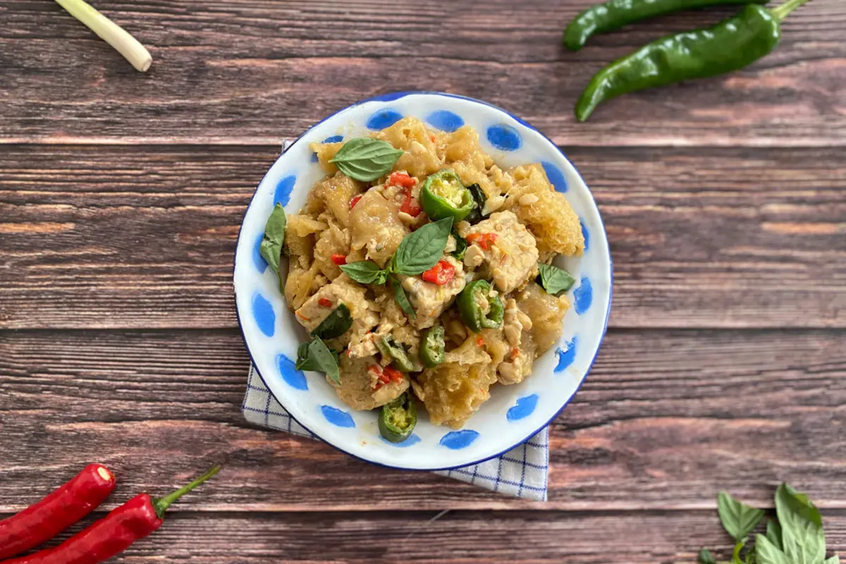 Ilustrasi sayur tahu tempe