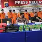 Konferensi pers pengungkapan narkoba jaringan internasional oleh Polda Riau, beberapa waktu lalu. (Liputan6.com/M Syukur)