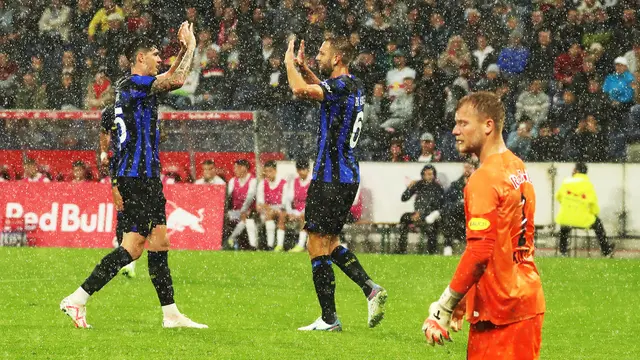 Foto: Drama Hujan Deras dan Hujan Gol di Laga Uji Coba Pramusim antara RB Salzburg Vs Inter Milan