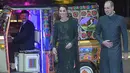 Pangeran William dan Duchess of Cambridge, Kate Middleton tiba menggunakan bajaj menghadiri acara yang diadakan Komisaris Tinggi Inggris untuk Pakistan di Islamabad, Pakistan (15/10/2019). (AFP/Aamir Qureshi)