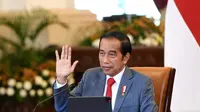Presiden Joko Widodo atau Jokowi menghadiri Konferensi Khusus untuk Memperingati 30 Tahun Hubungan ASEAN-RRT secara virtual, Senin (22/11/2021). (Biro Pers Sekretariat Presiden)