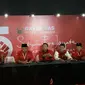 Ketua Tim Pemenangan Pilkada Nasional PDIP, Adian Napitupulu, di arena Rakernas V di Beach City International Stadium, Ancol, Jakarta, Sabtu (25/5/2024). (Delvira Hutabarat).
