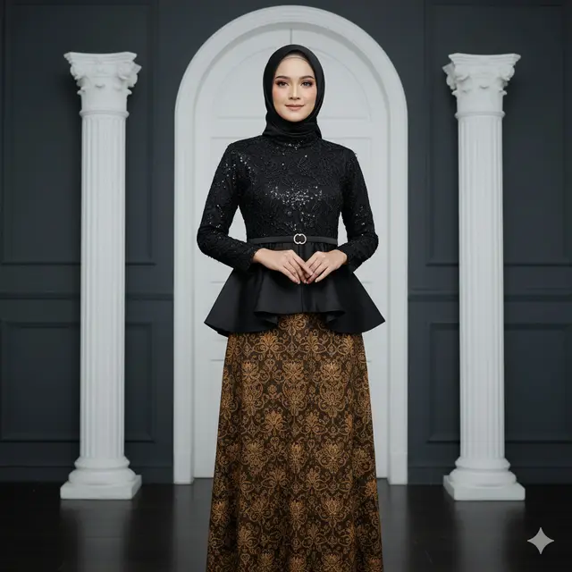 7 Model Dress Batik Kombinasi Polos dan Brokat, Bikin Penampilan Makin Modern dan Berkelas