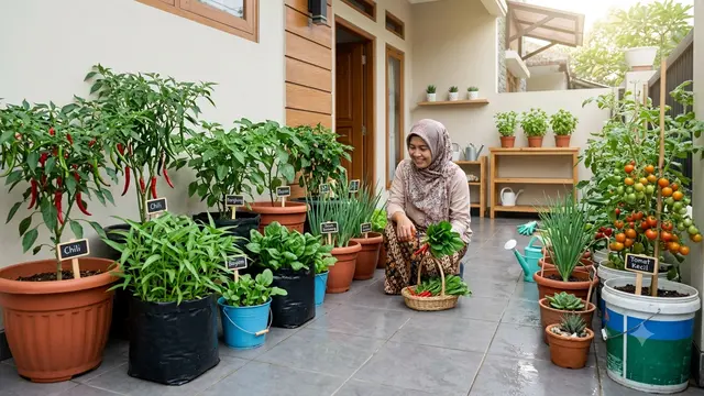 Ide Kebun Sederhana agar IRT Tidak Kehabisan Bahan Masakan. Gemini