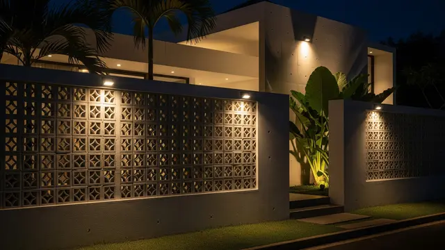 Pagar Roster Ventilasi Tinggi dengan Integrasi Smart Lighting