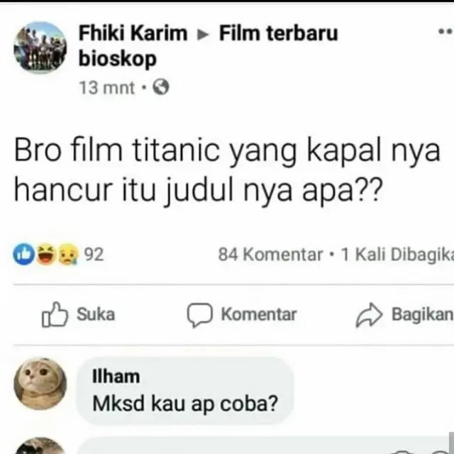 6 Status Facebook saat Tanya Judul Film Bikin Geleng Kepala