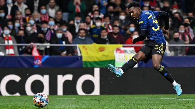 Foto: Manchester United Imbangi Atletico Madrid di Babak 16 Besar Liga Champions Lewat Gol Anthony Elanga