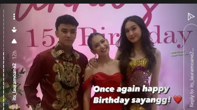 Pesta ulang tahun Sandrinna Michelle ke-15 (Foto: Instagram/@its_lauramoane2)