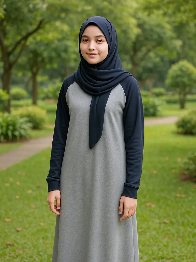 Gamis Kaos dengan Lengan Raglan (by AI)