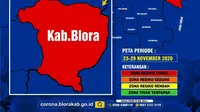 Peta Zona Resiko Covid-19 Kabupaten Blora (Liputan6.com/Ahmad Adirin)