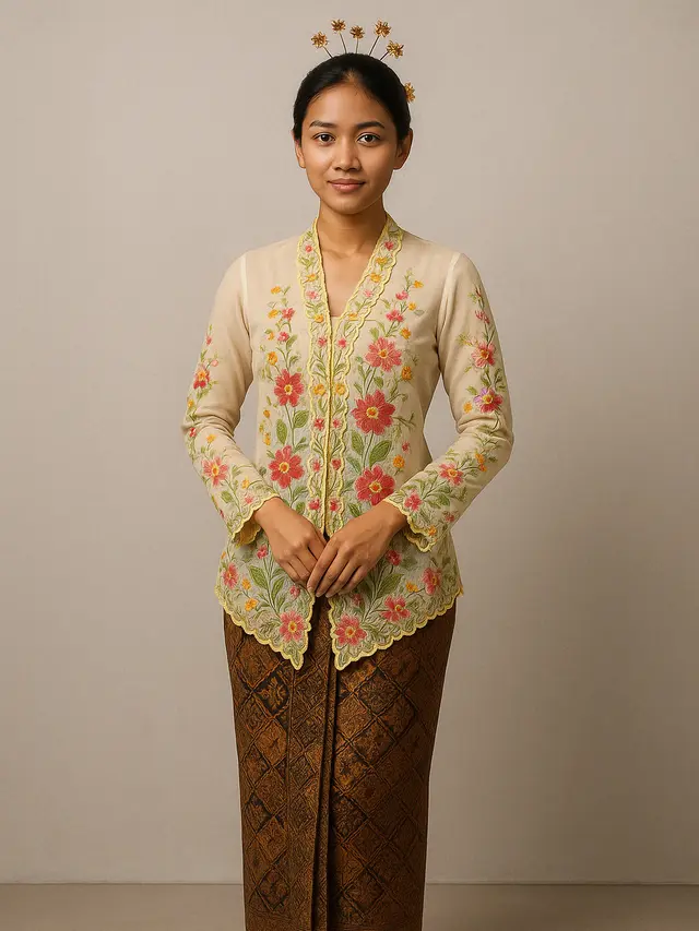Kebaya Encim Kembang Goyang (Foto: Rizka Nur Laily via ChatGPT)