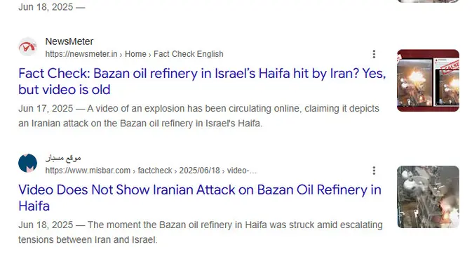 <p>Penelusuran klaim infrastruktur energi terbesar Israel diserang rudal Iran.</p>