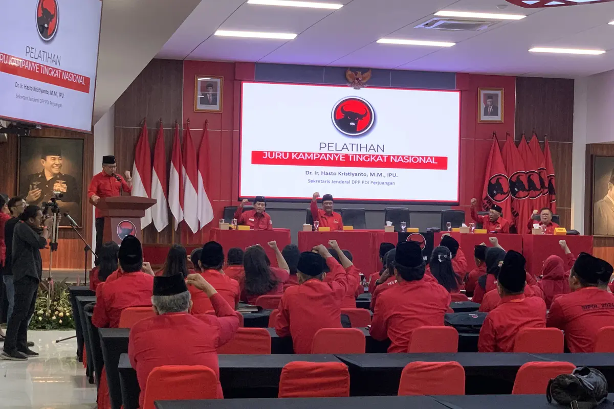 DPP PDI Perjuangan (PDIP) menggelar pelatihan juru kampanye (jurkam) partai tingkat nasional dalam menghadapi Pemilu 2024.