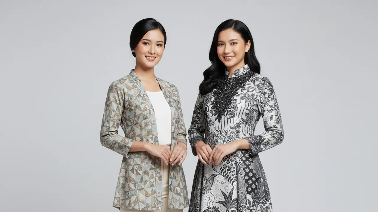 Setelan Batik Wanita Terbaru 2025 untuk Acara Formal. Gemini