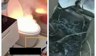 Diduga karena korslet, toilet pintar yang terbakar usai digunakan ini bikin warganet ngeri. Sumber: Odditycentral