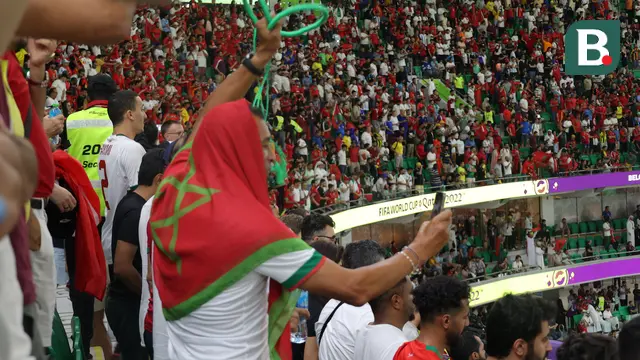 Lautan Fans Timnas Maroko di Al Thumama Stadium
