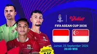 Indonesia vs Singapura - FIFA ASEAN Cup 2026: Pertandingan Pertama Timnas Garuda dengan Tayangan 4K di Vidio