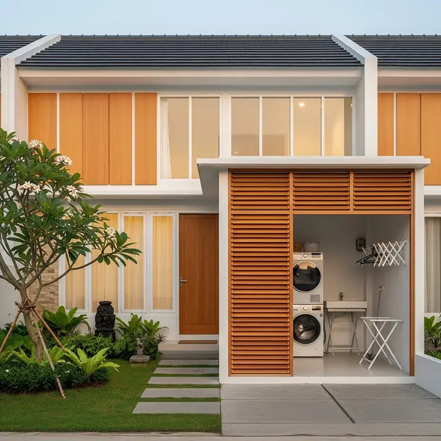 9 Desain Rumah Kecil dengan Area Cuci Jemur Tersembunyi, Solusi Hunian Minimalis