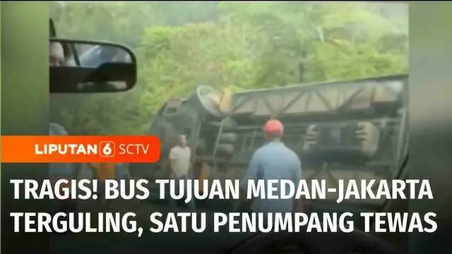 Satu unit bus tujuan Medan-Jakarta yang membawa 40 orang lebih penumpang, kecelakaan di Kabupaten Agam, Sumatra Barat. Akibat kecelakaan tersebut satu orang penumpang meninggal dunia dan puluhan penumpang lainnya luka-luka.