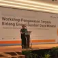 Inspektur Jendral KSDM Akhmad Syakhroza mengatakan, kegiatan workshop ini dilaksanakan untuk mengoptimalkan pengelolaan Sumber Daya Alam (SDA), yang diamanahkan ke KESDM (Liputan6.com / Nefri Inge)