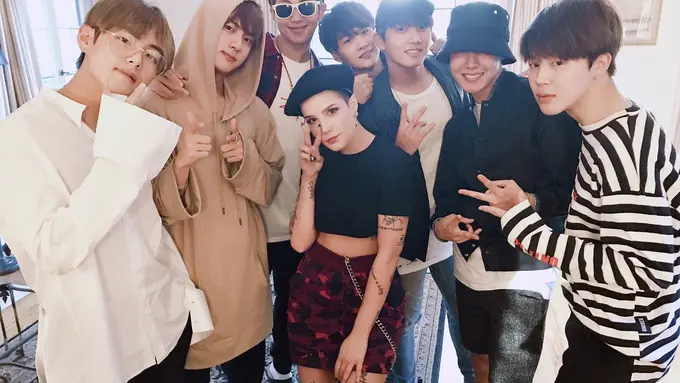 [Bintang] BTS Bertemu Halsey di Seoul, Kode Bakal Kolaborasi?