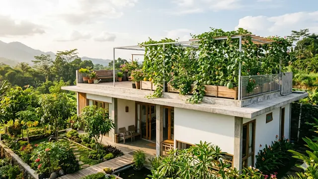 Desain Rumah Sejuk dengan Kebun Buah Mini