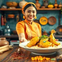 resep ayam bumbu kuning ©Ilustrasi dibuat AI