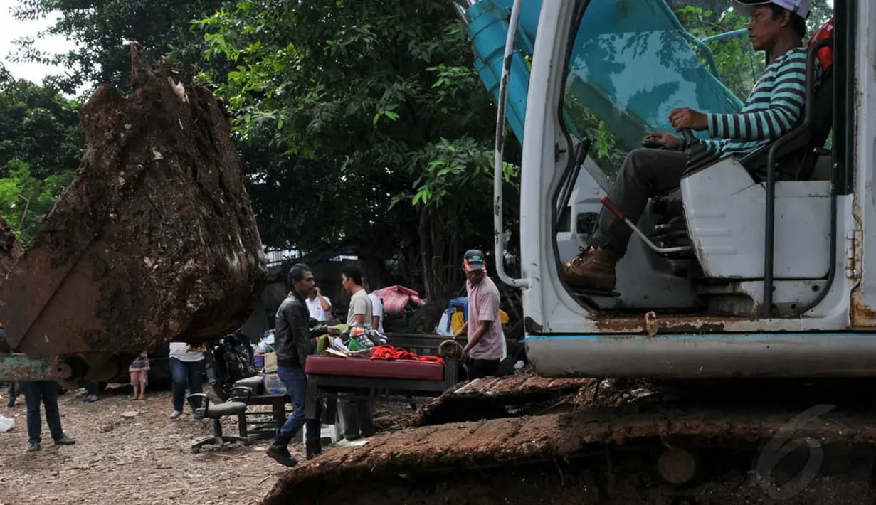 Pembongkaran bangunan tersebut untuk pembangunan jalur MRT. (Liputan6.com/Johan Tallo)