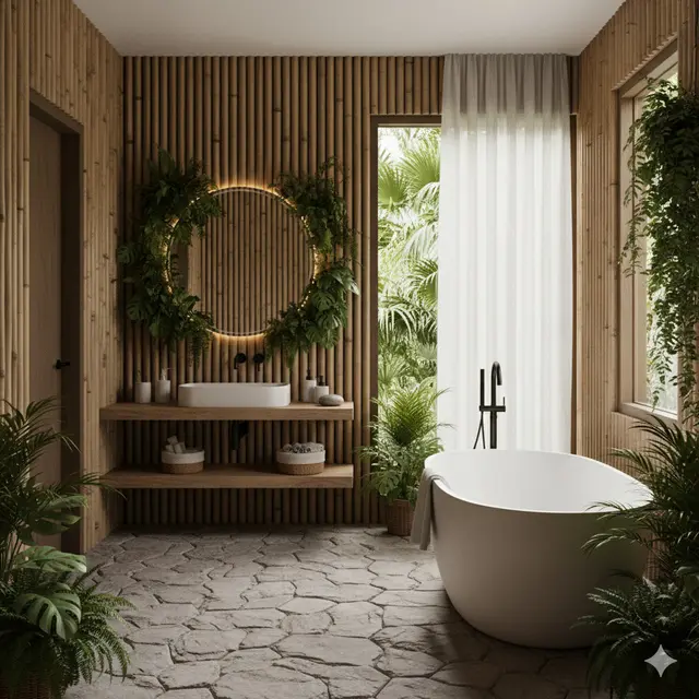 Inspirasi Kamar Mandi Konsep Alam