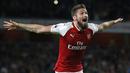 2. Olivier Giroud. Striker asal Prancis yang pernah memperkuat Arsenal (2012-2017) dan Chelsea (2017-sekarang) telah mencetak 20 gol selama menjadi pemain pengganti dengan rasio 94,6 menit per gol. (AFP/Ian Kington)