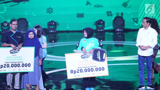 Hadiri Malam Penganugerahan, Jokowi Sapa Mitra GoJek