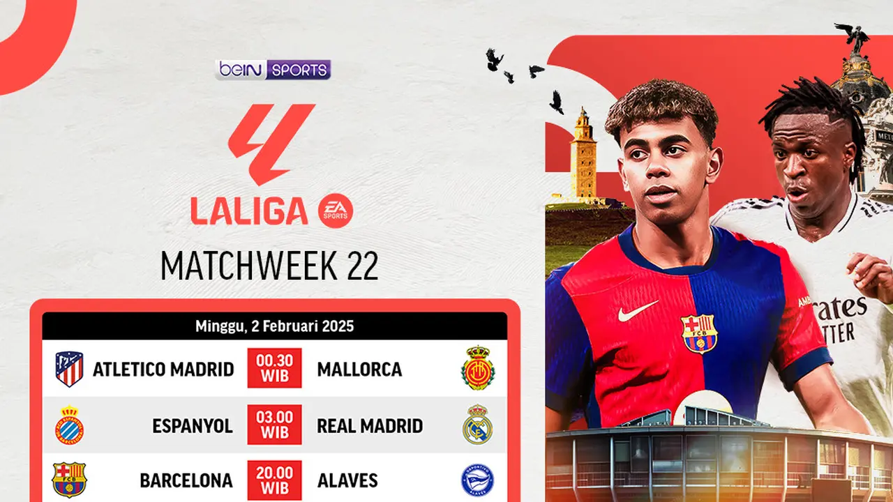 Jadwal La Liga 2024/25 pada Matchweek ke 22 di Vidio