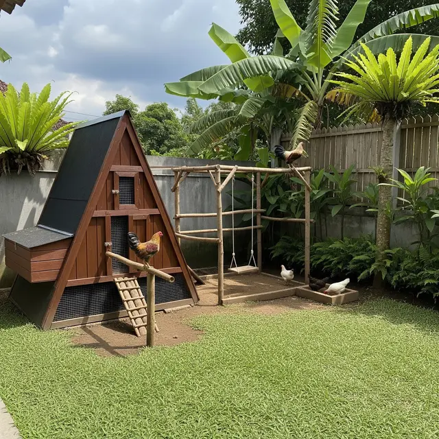 9 Model Kandang Ayam dengan Playground Agar Ayam Aktif dan Sehat