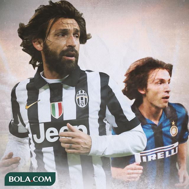 Ilustrasi - Andrea Pirlo Juventus dan Inter Milan