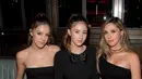 (ki-ka) Sistine Stallone, Scarlet Stallone, dan Sophia Stallone usai makan malam saat menghadiri Golden Globe 2017 di Hollywood, California, AS (10/11). (Charley Gallay/Getty Images for FIJI Water/AFP)