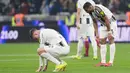 Pemain Juventus tertunduk lesu setelah ditaklukkan Inter Milan pada pertandingan pekan ke-25 Liga Italia 2025/2026 di Giuseppe Meazza, Minggu (15/02/2026) dini hari WIB. (Spada/LaPresse via AP)
