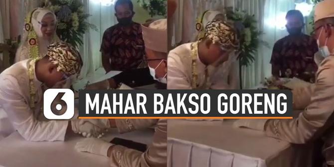 VIDEO: Unik, Pengantin Menikah Dengan Mahar Bakso Goreng