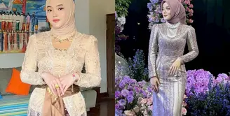 Di upacara Mepamit, Putri Delina terlihat cantik mengenakan kebaya Bali berwarna nude. [@putridelinaa]