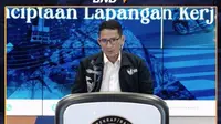 Menparekraf Sandiaga Uno dalam The Weekly Brief with Sandi Uno, Senin, 20 November 2023.&nbsp; (Liputan6.com/Henry)