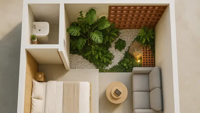 7 Model Rumah 5x6 Meter Minimalis dengan Taman Kecil di Dalam, Bikin Sejuk dan Estetik