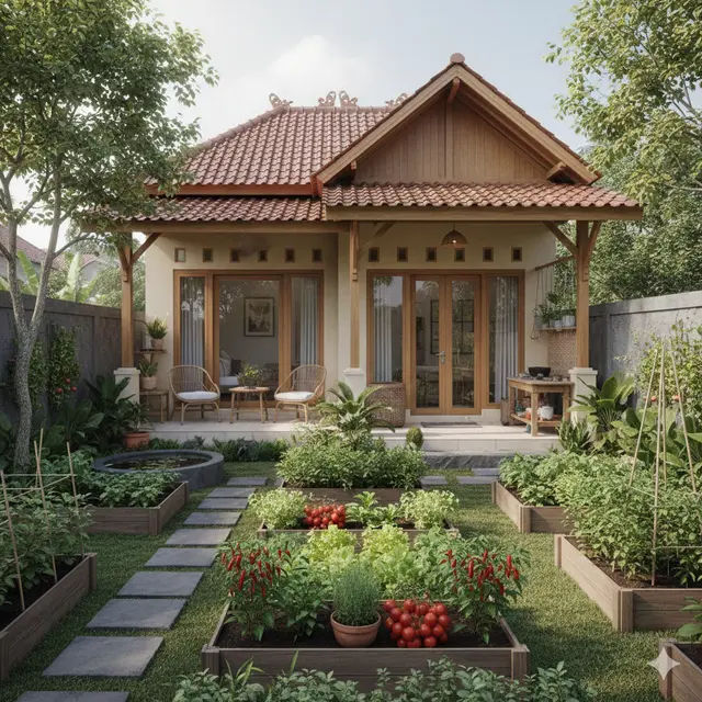 Model Rumah Kecil dengan Taman Belakang Luas