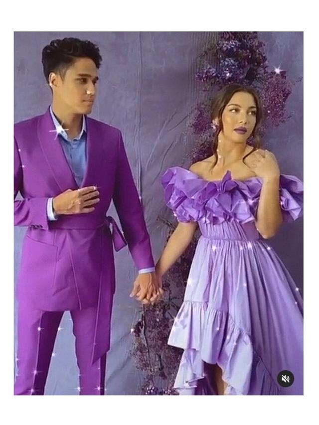 Serba Ungu, Ini 7 Gaya Pemotretan Angela Gilsha dan Mischa Chandrawinata