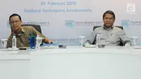 Menkominfo Rudiantara dan Kepala BKPM Thomas Lembong  saat menghadiri diskusi Forum Merdeka Barat (FMB) 9 bertajuk 'Investasi Unicorn untuk Siapa?' di Jakarta, Selasa (26/2). (Liputan6.com/Herman Zakharia)