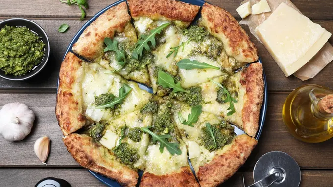 resep pizza saus pesto