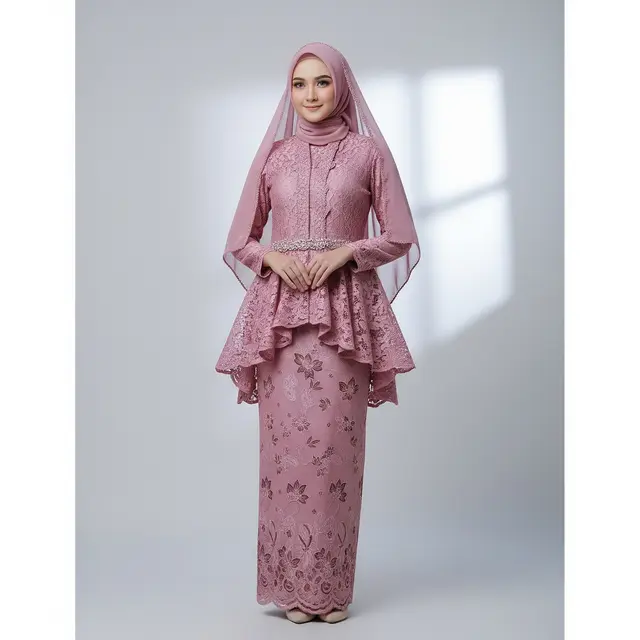 9 Model Gamis Batik Dusty Pink Brokat, Inspirasi Busana Ramadan 2026