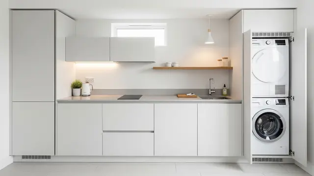 Dapur Linear dengan Area Cuci Vertikal